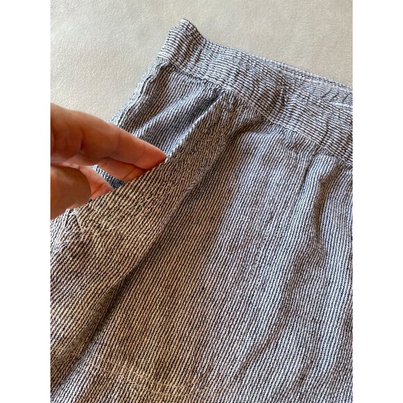 Juniper + Lime Womens Drawstring Pants 2X Gray Striped Linen Blend Comfy - Picture 6 of 6